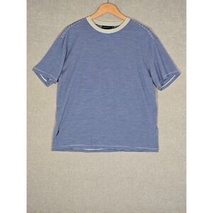 Icebreaker Men's Merino 150 Tech Lite II Striped Short Sleeve T-Shirt Blue M